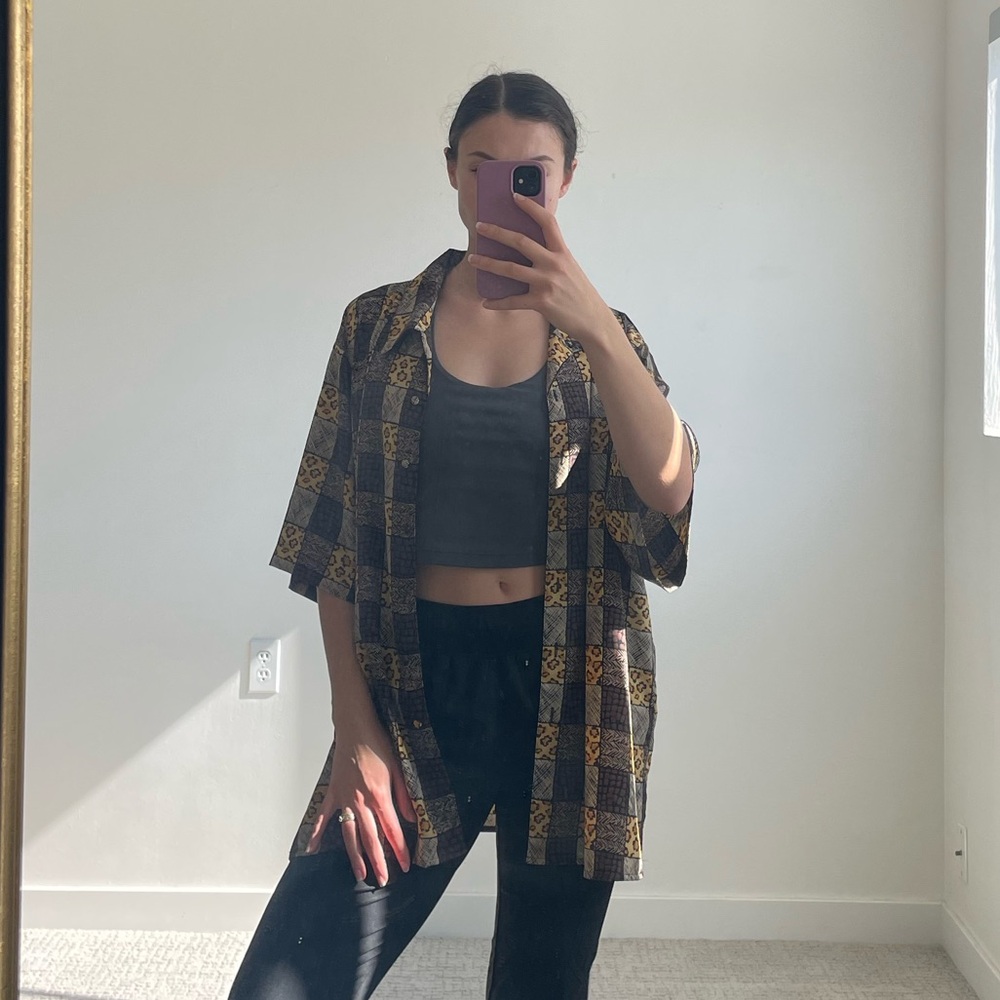 Vintage Notations Abstract Patterned Buttondown - image 1